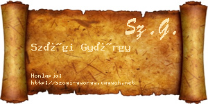 Szögi György névjegykártya
