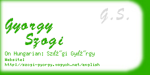 gyorgy szogi business card